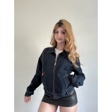 批发美式复古水洗深蓝色牛仔夹克外套男女新款宽松高级感上衣