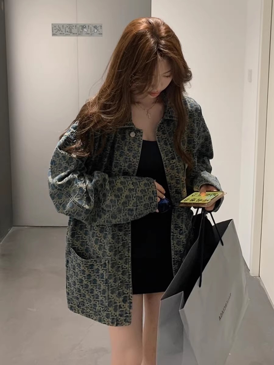 한국 chic 이른 봄 고급 센스 고유 한 슈퍼 잘 생긴 올해 인기 작은 샤넬 스타일 데님 재킷 쇼트 스타일 여성 코트