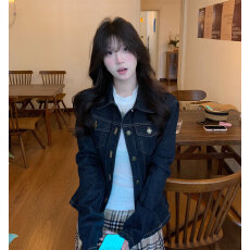 批发美式复古水洗牛仔<b class='q'>外套</b>女春秋2025新款百搭小众宽松夹克短款牛仔衣