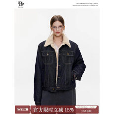 批发BZXO高级感牛仔羊羔毛外套女冬季新款加绒加厚宽松显瘦夹克上衣服