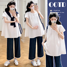 批发实拍现现~孕妇装2026夏季新款宽松披肩上衣慵懒风休闲百搭衬衫