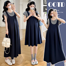 批发实拍孕妇装2026<b class='q'>夏</b>季新款简约休闲百搭显瘦背心裙＋短袖上衣两件套