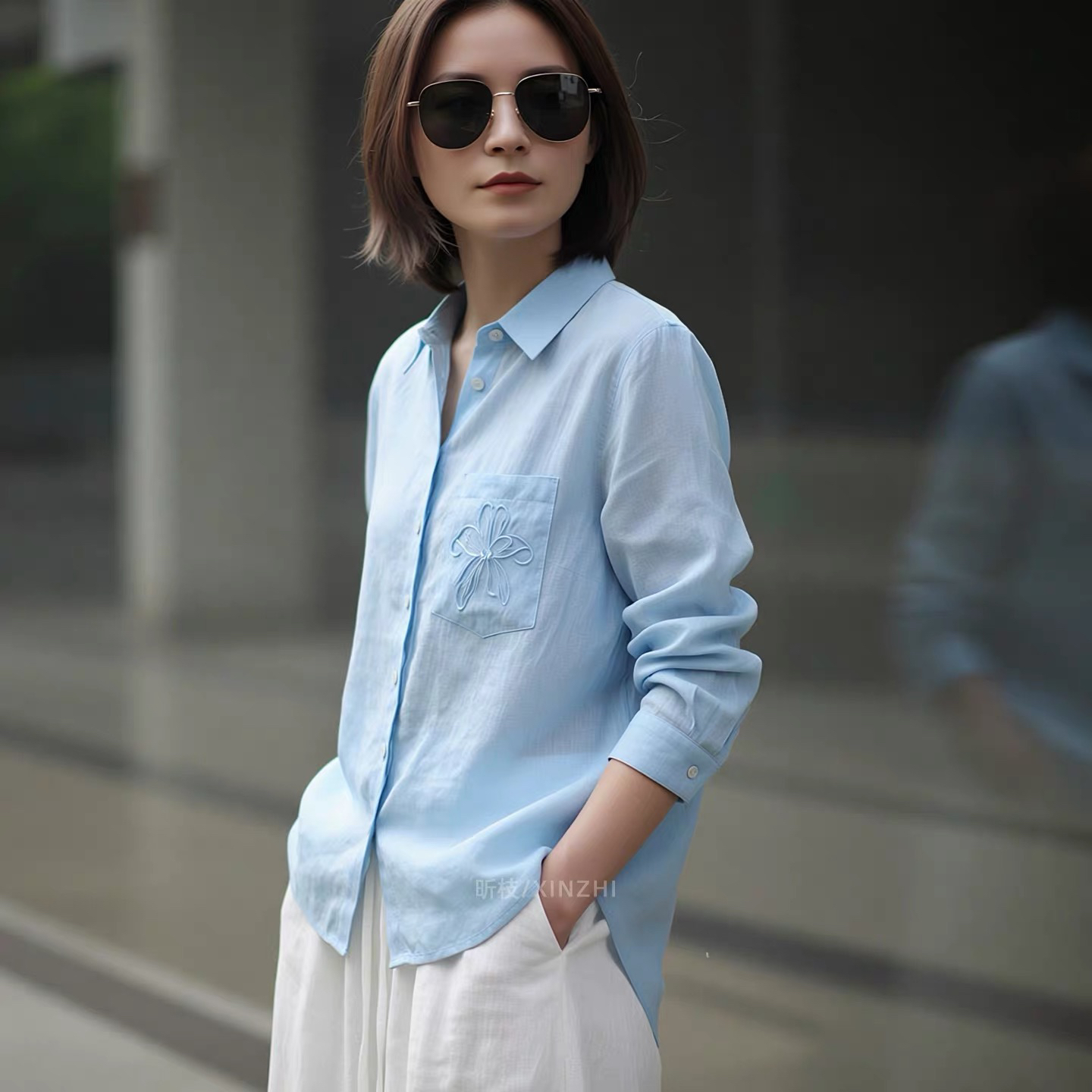 2026 년 봄 새로운 패션 느긋한 느슨함 센스 셔츠 땀 흡수 통기성 루즈핏 편안함 와 성별 긴팔 맨위