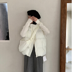 批发实拍 秋冬保暖 加厚羽绒棉<b class='q'>马甲</b> 韩版休闲棉背心 配包包