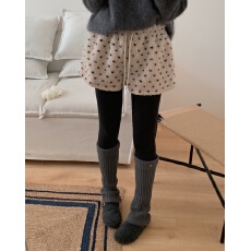 批发实拍 韩系 加厚羊羔皮毛 爱心印花 短裤