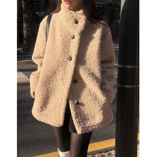 批发羊卷毛 皮毛一体 保暖 外套   5色