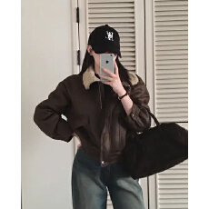 批发有货 保暖羊羔毛拼接  皮毛一体 夹克<b class='q'>外套</b>