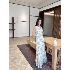 批发<b class='q'>新款</b>改良中式旗袍收腰显瘦遮肉长款连衣裙