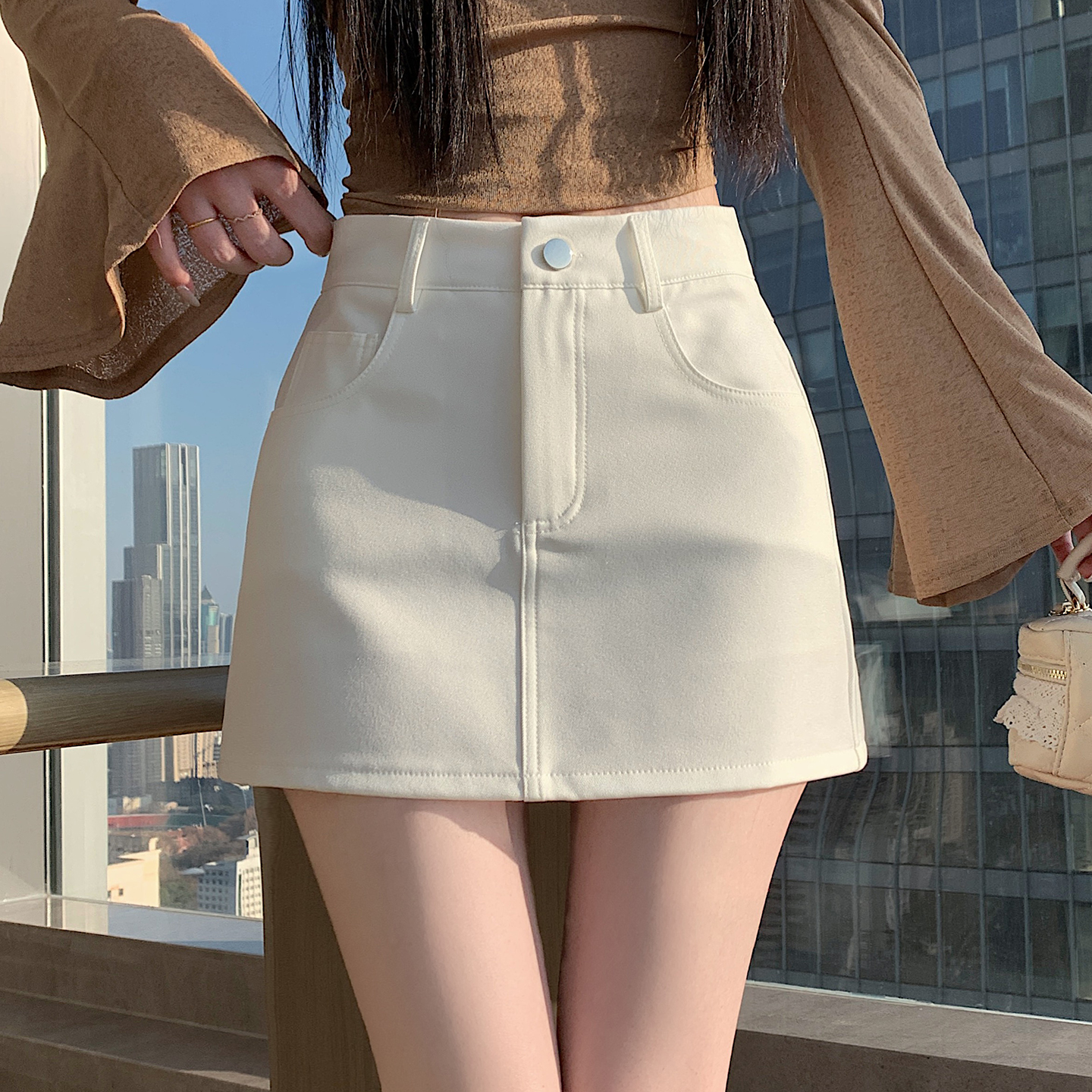 실사 아메리칸 레트로 핫걸 하이웨이스트 한 마디 반신 스커트 2026 봄 여름 다용도 반신 스커트 타이트 스커트