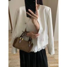 批发亮片天鹅刺绣小香风长袖休闲西装外套<b class='q'>女士</b>短款正肩2025新款小个子