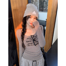 批发实价实拍 秋冬甜酷休闲辣妹修身<b class='q'>打底衫</b>长袖T恤上衣百搭