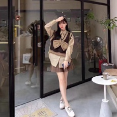 批发实价 大码胖M2025<b class='q'>春</b>秋针织拼接假两件衬衫女洋气中长款设计感上衣