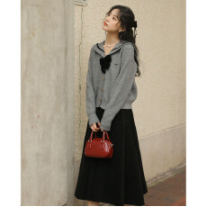 批发实拍2025新款 气质韩系黑色<b class='q'>百搭</b>中长款小黑裙女