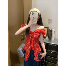 批发实拍实价碎花衬衫女夏不规则甜美荷叶边衬衣遮肉显瘦上衣