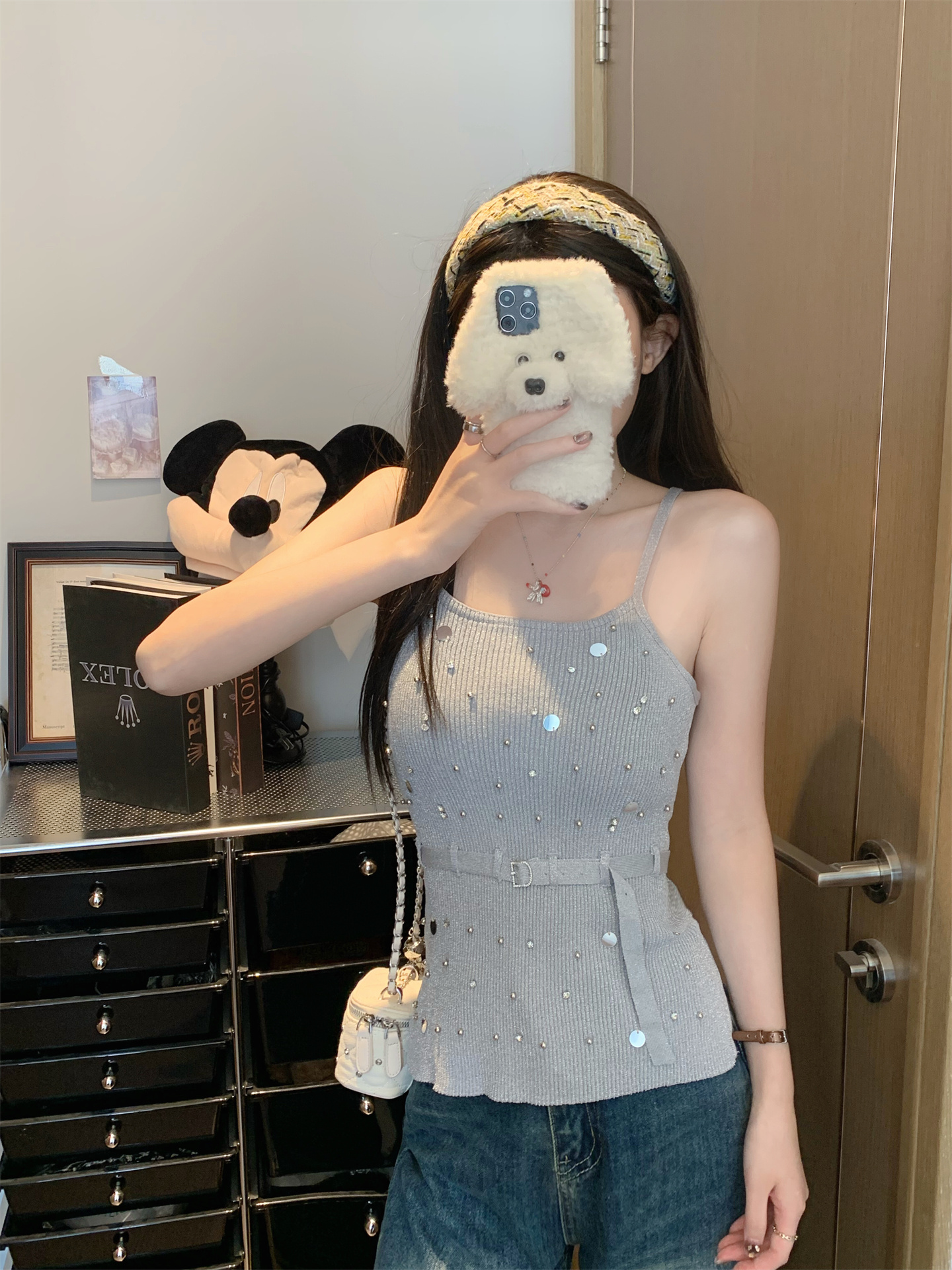 FA33586# 法式针织吊带背心女夏纯欲别致气质修身显瘦外穿上衣 服裝批發女裝批發服飾貨源