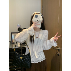 批发实拍实价刺绣设计感<b class='q'>蕾丝</b>花边<b class='q'>长袖</b>T恤女秋休闲宽松显瘦上衣