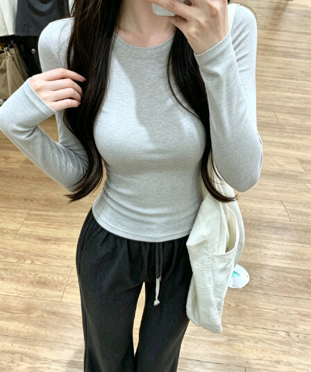 실사 정가 봄 가을 기초 섹션 편안함 긍정적 인 어깨 인사이드 잡아라. 의류 다용도 긴팔