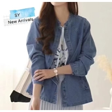 批发日韩复古蓝色牛仔衬衫女秋冬季2025新款休闲宽松百搭显瘦衬衣外套