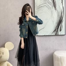 批发牛仔外套女春秋新款宽松显瘦减龄洋气法式时尚设计感短款夹克上衣