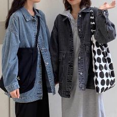 批发盐系牛仔外套女春季百搭韩版宽松bf工装夹克chic早秋上衣ins潮