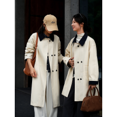 批发拼接撞色女中长款2025新款宽松显瘦工装风棉衣外套女----加棉加厚