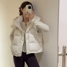 批发lulu同款四格羽绒马甲女短款2026冬季新款小个子马夹坎肩冬季外套