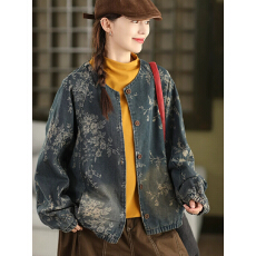 批发官网图  新款重工提花休闲显瘦牛仔外套