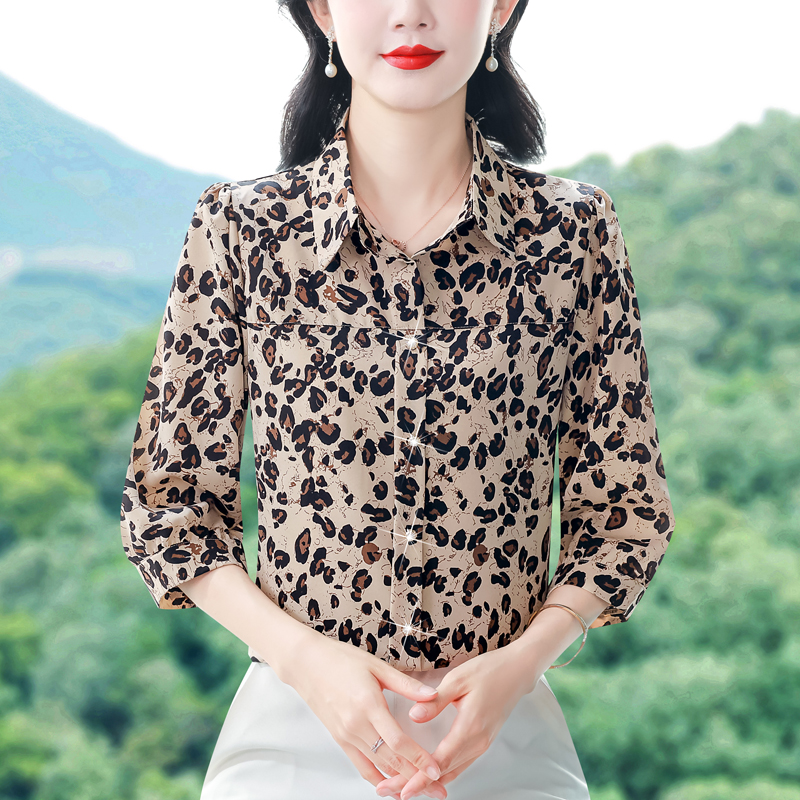 실사 2026 여름 새로운 외국 가스 7부 소매 맨위 품격 연령 감소 셔츠 여성 빅 사이즈 작은 셔츠