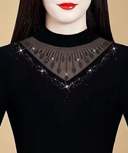 반하이넥 기본 셔츠 여성 가을 겨울 새로운 인사이드 가져 가라. 몸매 가꾸기 망사 맨위 긴팔 티셔츠 외국 가스 다용도 작은 셔츠