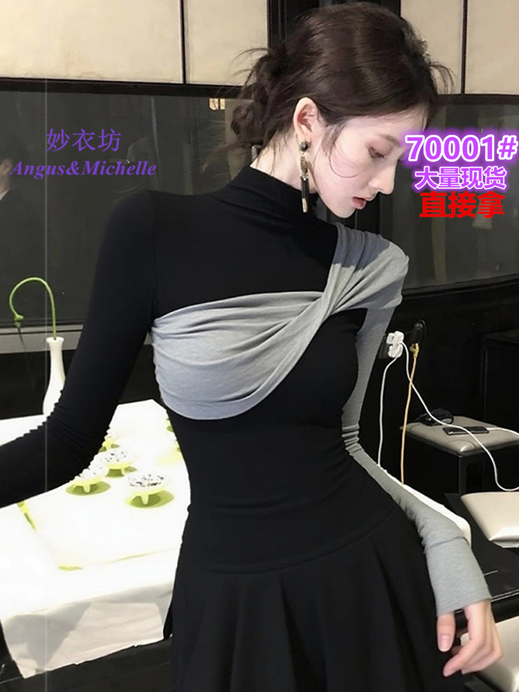 2026 년 이른 봄 빛 요리 한 작은 대중 아니요 명중 섹션 맨위 여성 디자인 센스 Chic 품격 우아함 배색 기본 셔츠