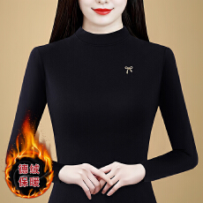 批发双面德绒打底衫女内搭秋冬2025新款洋气小衫长袖T恤加厚保暖上衣