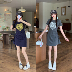 批发实拍 大码女装胖MM抽绳<b class='q'>收腰</b>时尚减龄遮肉显瘦<b class='q'>连衣裙</b>