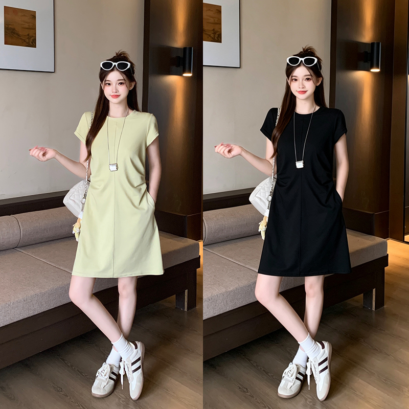 RY5633# 夏季新品大码女装胖MM显瘦遮肉收腰时尚大码连衣裙