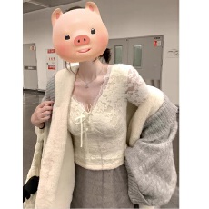 批发【原版水貂毛】美式星星波点高领长袖t恤女秋冬修身打底衫<b class='q'>上衣</b>