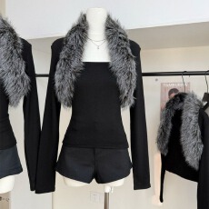 批发官图 随心裁<b class='q'>莫代尔</b>260克1*1 甜辣妹显瘦长袖<b class='q'>开衫</b>两件套上衣