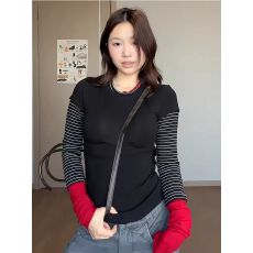 批发官图 广州原版色织条300克 黑灰色绑带女秋冬季慵懒风直筒裤