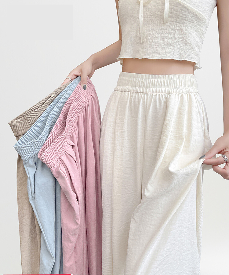 RY72# 原版奶芙立体腰 山本裤女新款夏季薄款宽松休闲垂感冰丝阔腿裤