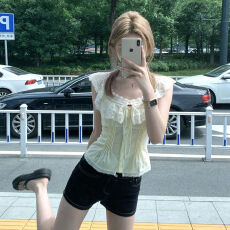 千金风红色蝴蝶结吊带连衣裙女春季收腰显瘦短裙高级感无袖公主裙