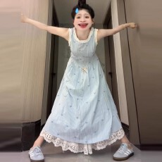 批发蓝色格纹<b class='q'>衬衫</b>连衣裙女装2026夏季爆款小个子收腰显瘦气质百褶短裙