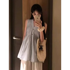 批发超好看中长款黑色<b class='q'>背心</b><b class='q'>女</b>夏季2026新款设计感小个子无袖V领上衣服