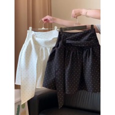 批发韩系通勤波点宽松A字半身短裙女春季<b class='q'>甜美</b>温柔高腰防走光百搭短裙