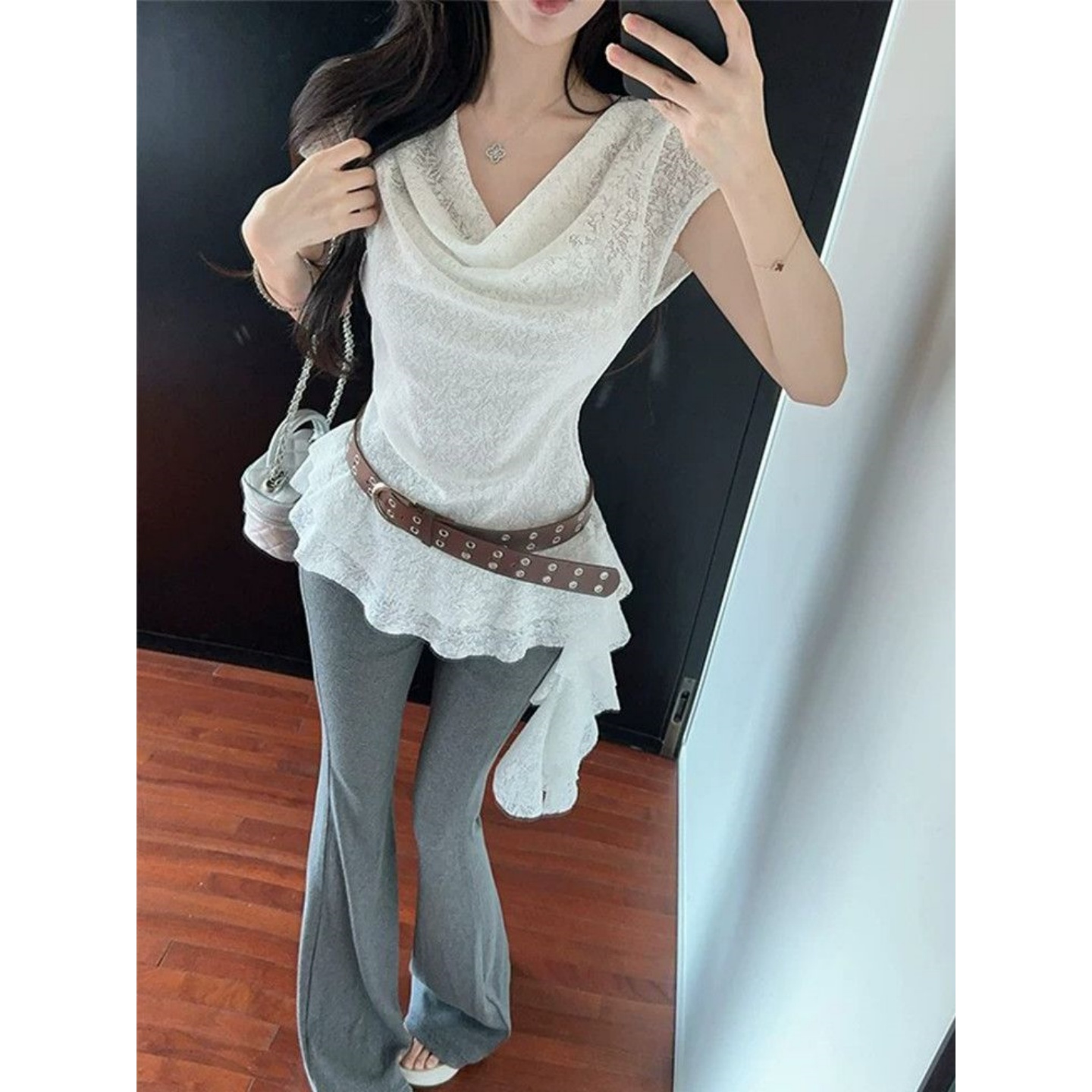 경관 그림 원본 원단 여름 한 부서 순수한 욕망 핫걸 불규칙 허리 수축 품격 레이스 맨위 여성