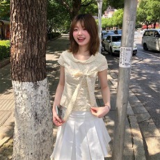 批发甜妹小众学院2026设计蝴蝶结独特波点上衣衬衫短袖夏季新款娃娃领