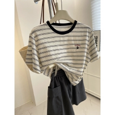 批发实价刺绣+雪花<b class='q'>棉</b>特大码200斤夏百搭显瘦圆领休闲Tee