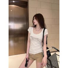 批发原版面料双纱莱赛尔韩系复古豹子印花圆领短袖<b class='q'>t</b><b class='q'>恤</b>女