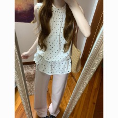 批发2026年夏季新款甜美慵懒娃娃领双排扣条纹<b class='q'>衬衫</b>女宽松显瘦文艺小衫