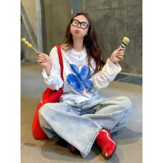批发官图 21支纯棉-210克 秋装<b class='q'>长袖</b><b class='q'>T</b><b class='q'>恤</b>女宽松上衣印花