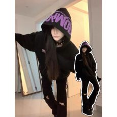 批发广州纯棉华棉复合薄款#加绒# 绣花，宽松卫衣，M-2XL