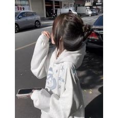 批发广州纯棉华棉复合薄款#加绒# 绣花，宽松卫衣，M-2XL