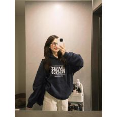 批发广州纯棉华棉复合薄款#加绒# 绣花，宽松卫衣，M-2XL